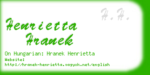 henrietta hranek business card